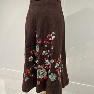 Oilily Brown Embroidered Skirt